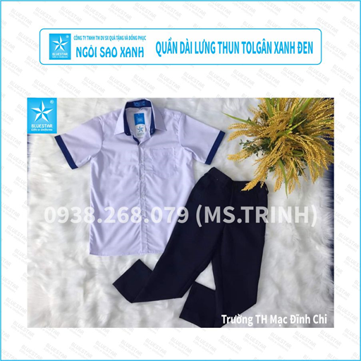 QUẦN DÀI LƯNG THUN TOL GÂN XANH ĐEN - TIỂU HỌC MẠC ĐỈNH CHI